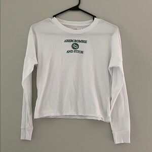 Abercrombie & Fitch White‎ Long Sleeve Tee